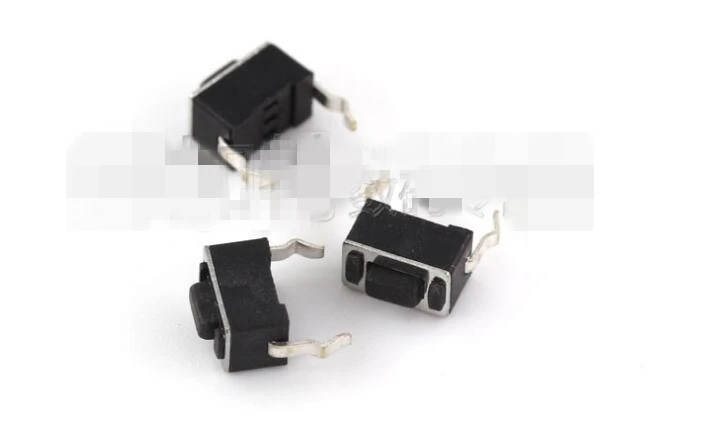 

100+-2%pcs 3 x 6 x 4.3mm PCB Momentary Tactile Tact Push Button Switch 2 Pin DIP Black