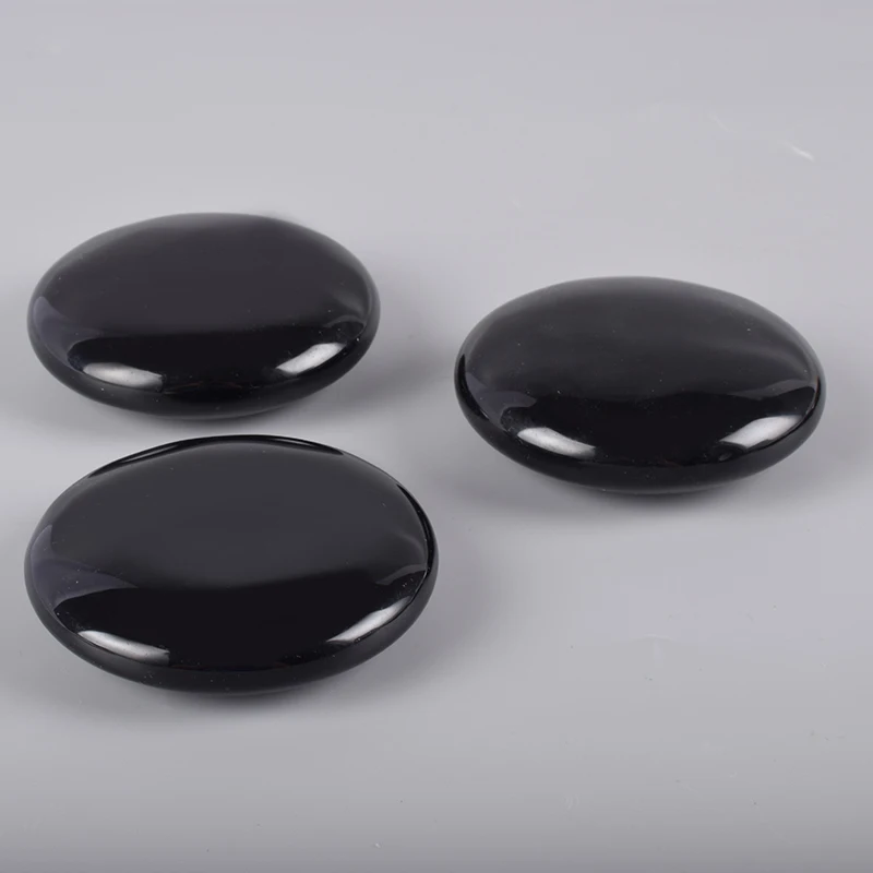 Obsidian Palm stone Big Hot Massage Stone Natural Chakra Healing SPA Reiki Crystal Beauty Health Care Energy Stone