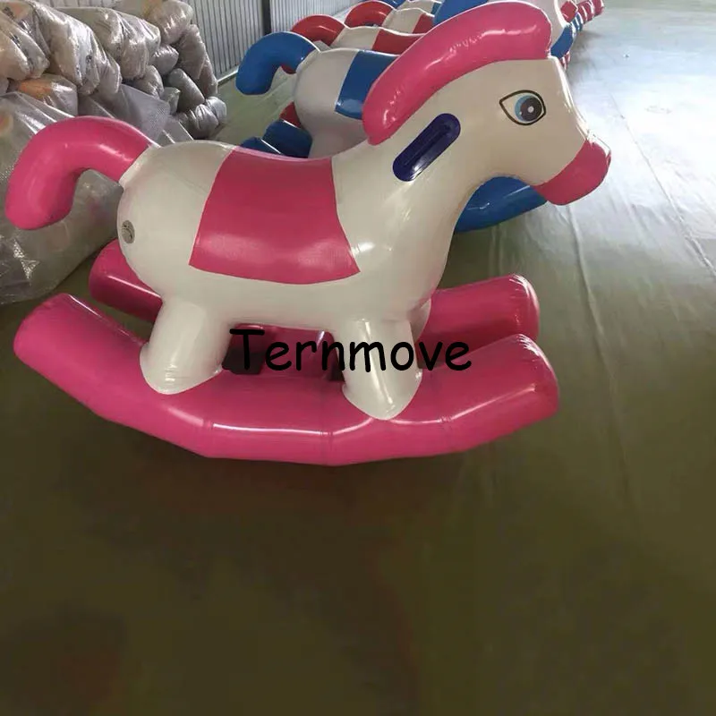 Inflatable park cartoon air rocking toy animal inflatable cock-horse , inflatable rocking horse riding toy rocking PVC horse