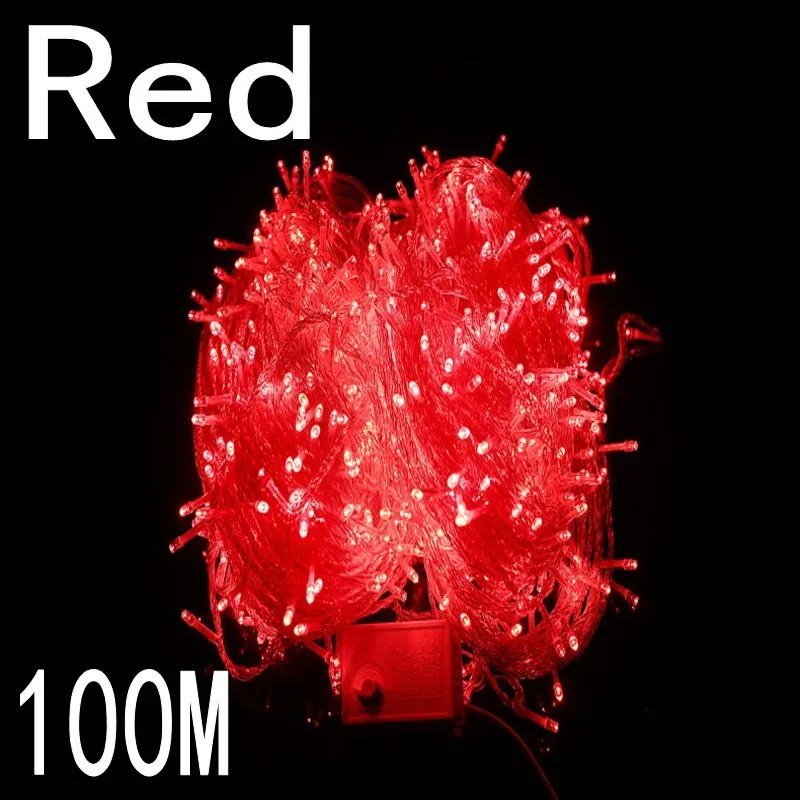 Red colour 100 meter 800 LED Christmas Lights 8 Modes for Decorative Christmas Holiday Wedding Parties Indoor / Outdoor Use