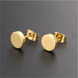 PE09 Titanium Round Earrings For Unisex 316l Stainless Steel Earring IP Plating Good Quality Jewelry