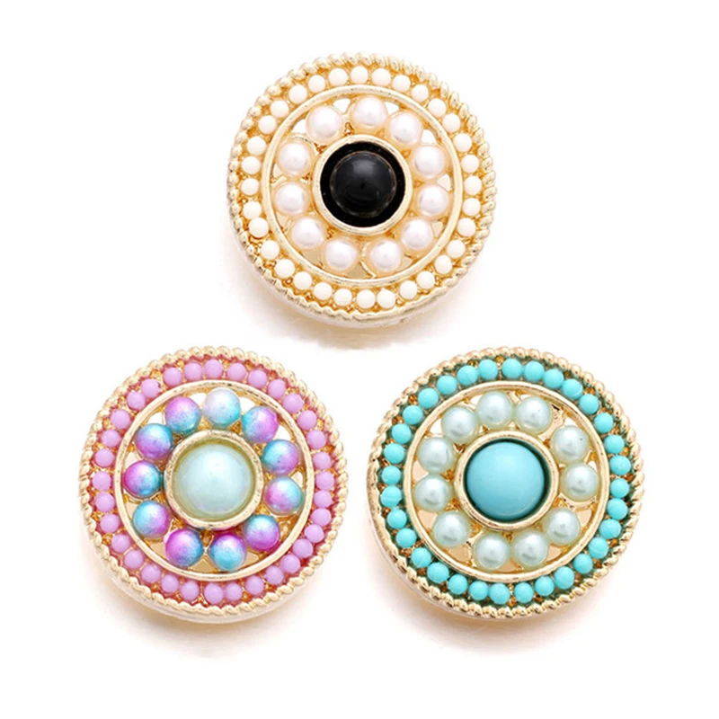 Interchangeable 20mm metal Rhinestone Snap Button w192 flower Jewelry fit 18mm Snap button Necklaces Bracelets for women gift