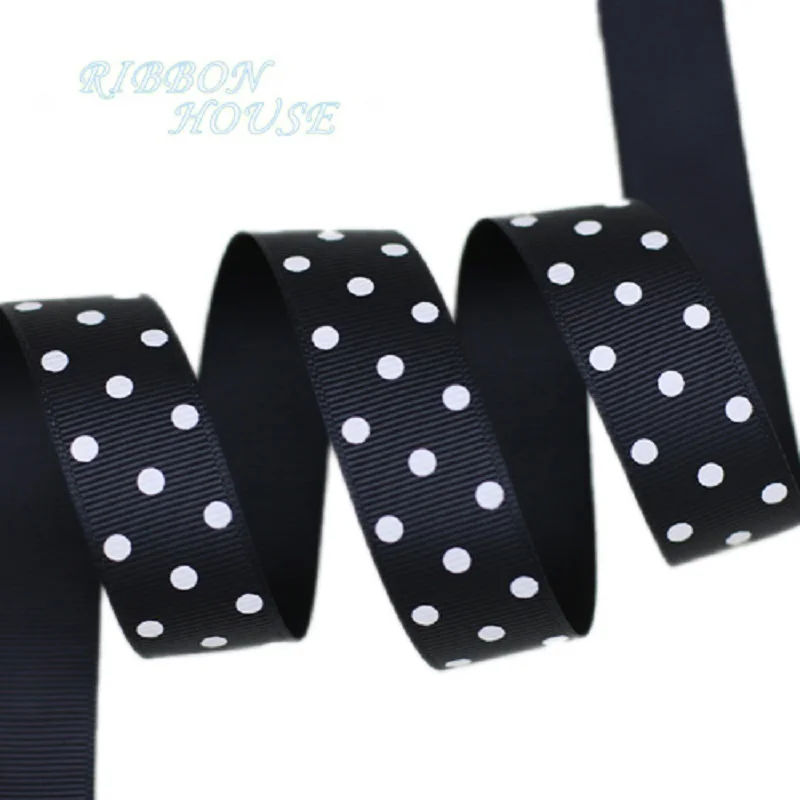 (10 yards/lot) Cartoon Polka Dots Printed Grosgrain Ribbon Lovely Series Ribbons Wholesale (25/38mm) images - 6