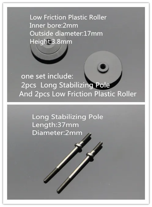 RFDTYGR Long Stabilizing Pole & Low Friction Plastic Roller Set (15mm)Self-made Parts For Tamiya MINI 4WD  S021-2    5Sets /lot