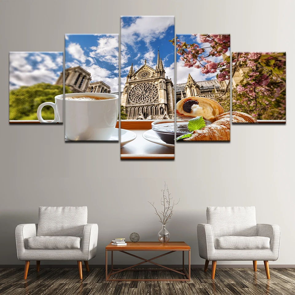 Canvas Painting Tea time coffe - Wallpaper Coffee And Tea review and price
