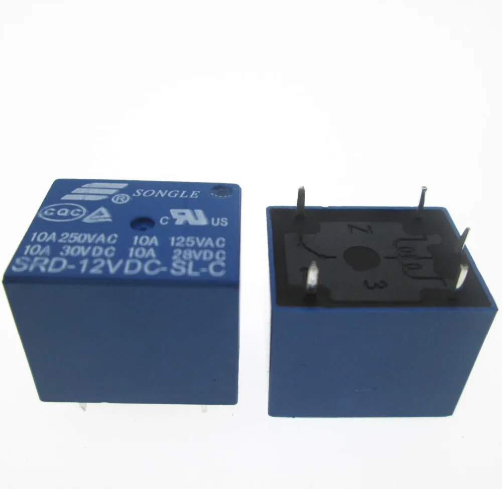 HOT NEW 12V relay SRD-12VDC-SL-C  SRDDC12VSLC SRD 12VDCSLC 12VDC DC12V 12V 10A 250VAC 5PIN relay