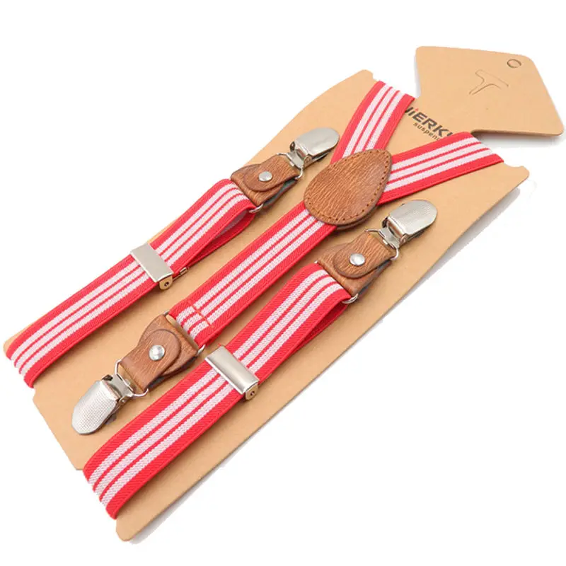 Baby Braces Kids Suspenders boy girl suspenders  Leather3Clips Strap Trousers Fashion Suspensorio Elastic Strap size 2.5*65cm