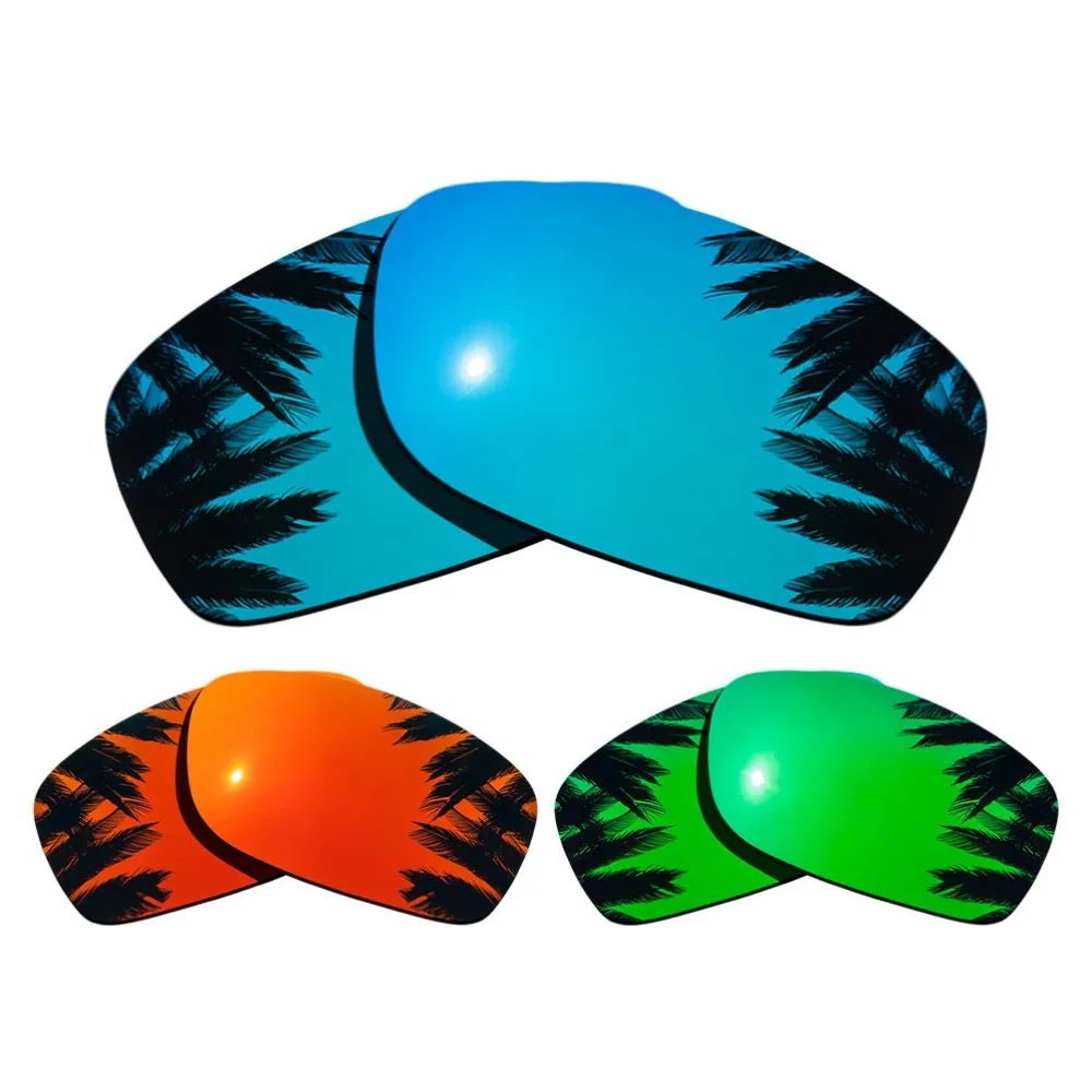 

(Ice Blue+Orange Red+Green Mirrored Coating) 3-Pairs Polarized Replacement Lenses for Fives Squared 100% UVA & UVB Protection