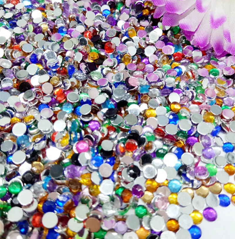 NEW Fashion 4340PCS/Bag 26g 3mm Mixed Color Acrylic flatback rhinestone beads decor nail art Tools/DIY craft phone decor Etc.