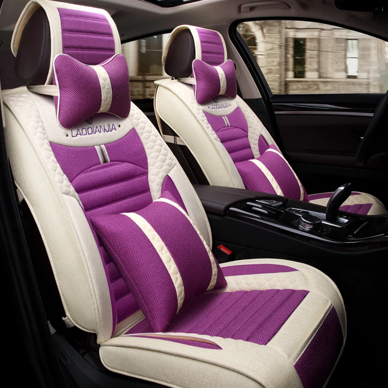 3D Car Seat Cover Flax Cushion For BMW F10 F11 F15 F16 F20 F25 F30 F34 E60 E70 E90 1 3 4 5 7 Series GT X1 X3 X4 X5 X6