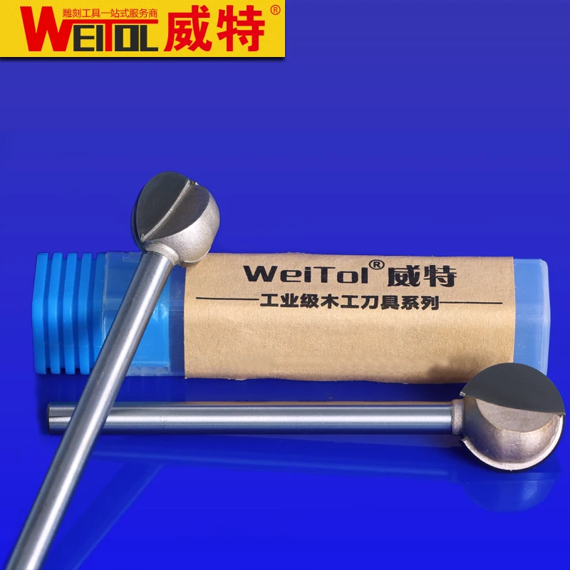WeiTol 1pcs cnc wood slotting bit wood machine Solid Carbide Milling Cutter lengthen round carving bit for MDF PVC acrylic