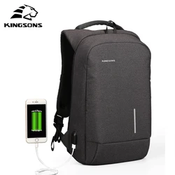 Kingsons New Arrival Anti-theft USB charging Men 13.6-15.6 inch Casual Laptop Backpack for Girls Boys Backpacks Women Mochila