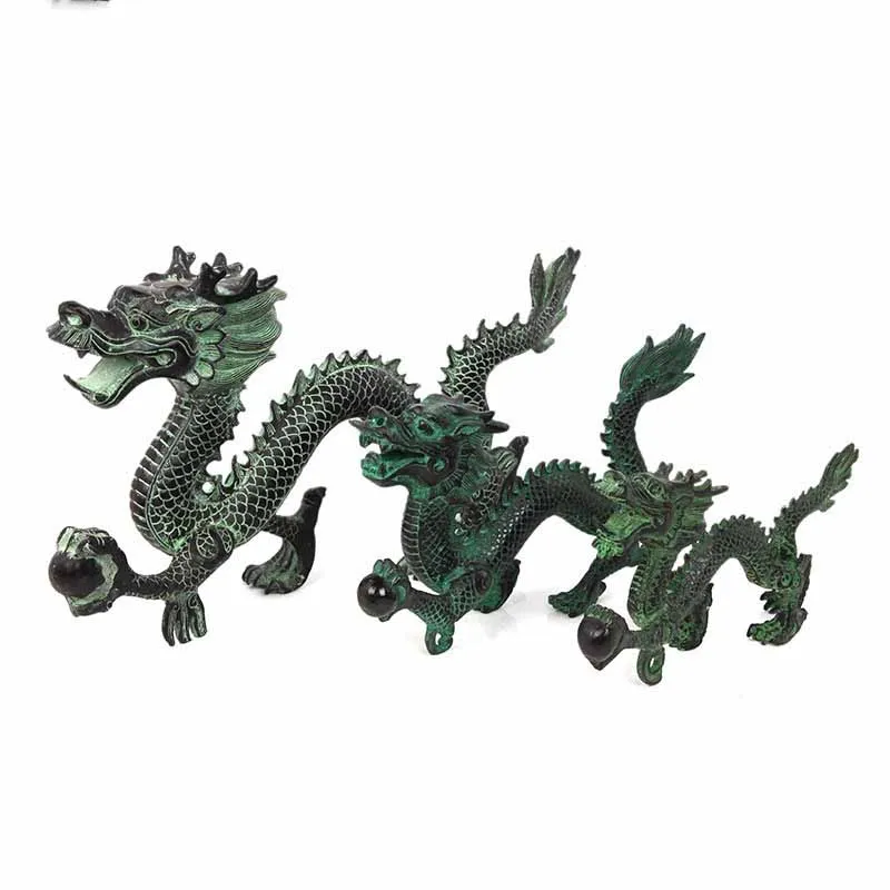 Feng Shui Bronze Dragon Catching Beads Ornaments, Lucky Home Crafts, Decorative Art