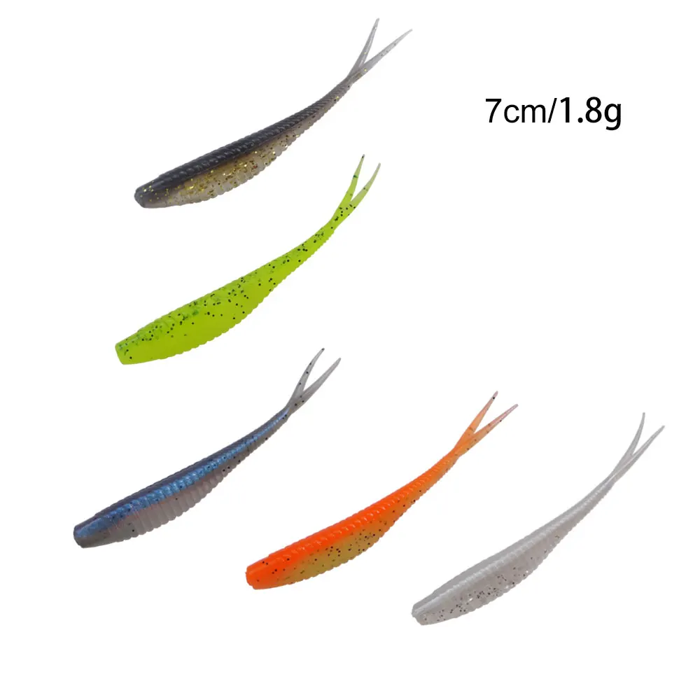 Hexakill 10Pcs/Lot 7cm 1.8g Silicone Worm Shad Soft Lures Artificial Fishing Baits Carp Fishing Tackle