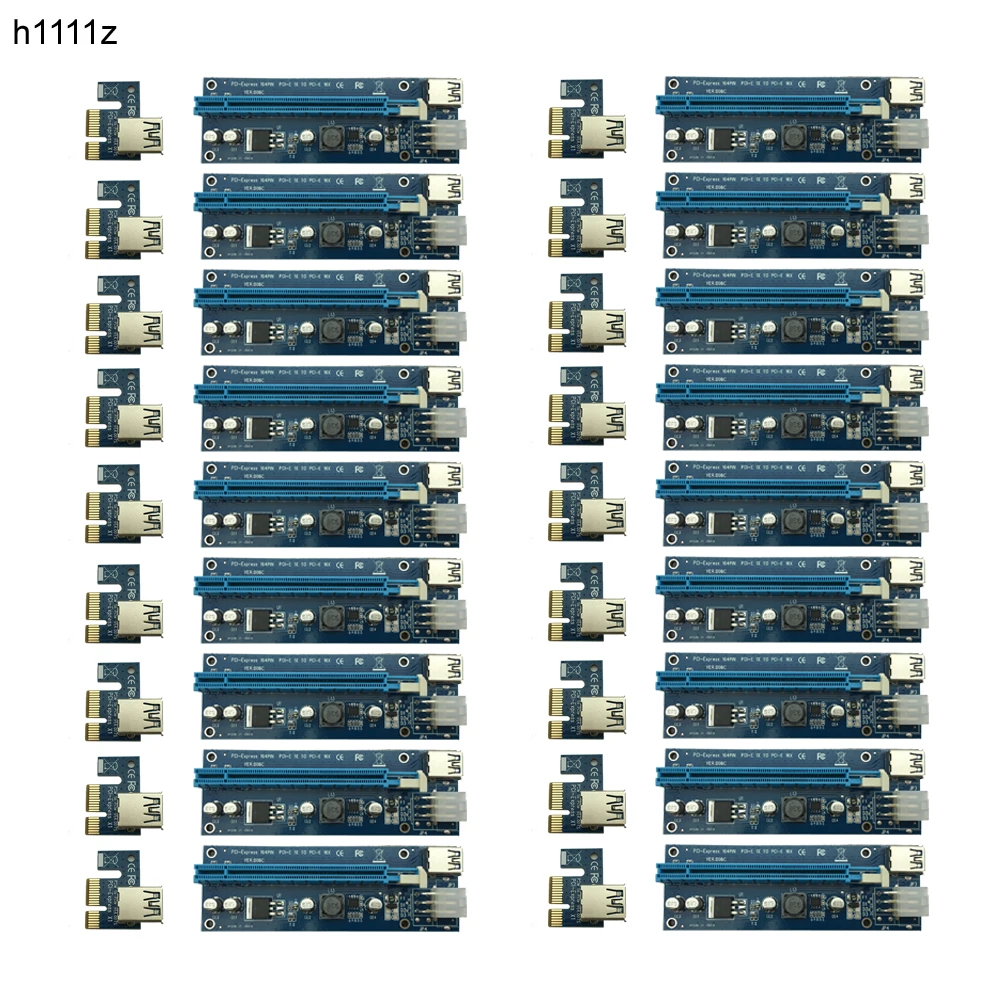 

18pcs Premium Quality 60cm PCI-e Express 1x to 16x Extender Riser Card with SATA Power USB Cable for Graphics for bitcoin Mining