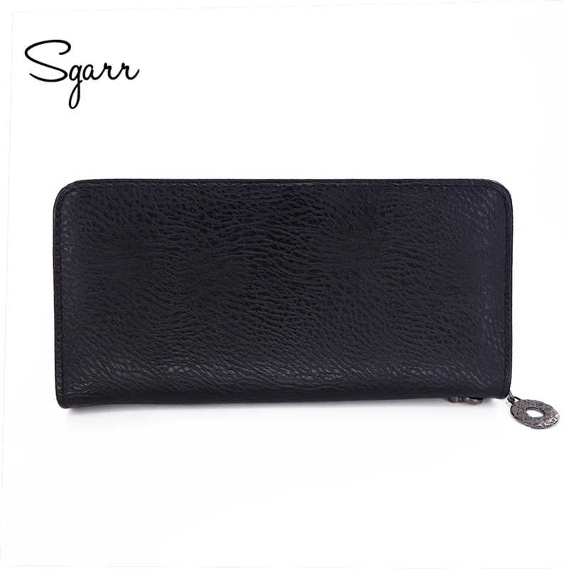 SGARR Women Wallets Fashion Designer PU Leather Punk Wallets Female Long Skull Ladies Clutch bag Famous Brand Famale Purse