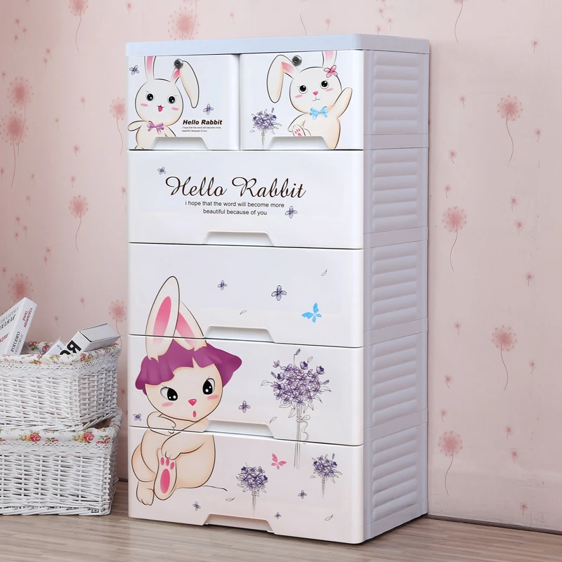 

Increased thickening baby wardrobe drawer storage cabinets puzzle toy children plastic wardrobe lockers chest of drawers