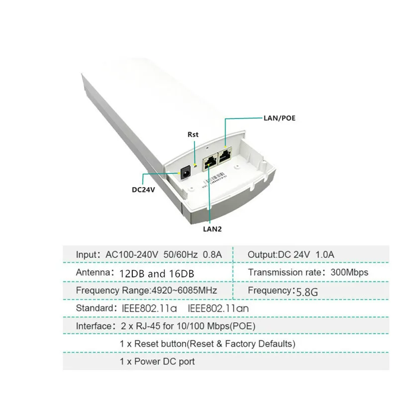 9344 9531 чипсет WIFI маршрутизатор репитер Lange Bereik 300Mbps5. 8G1KM Открытый AP маршрутизатор CPE AP мост клиент