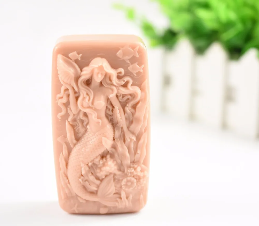 3D Sirena Muffa S531 Mestieri Arte Silicone Sapone 3D Muffa Muffe DIY Handmade Stampi Candela