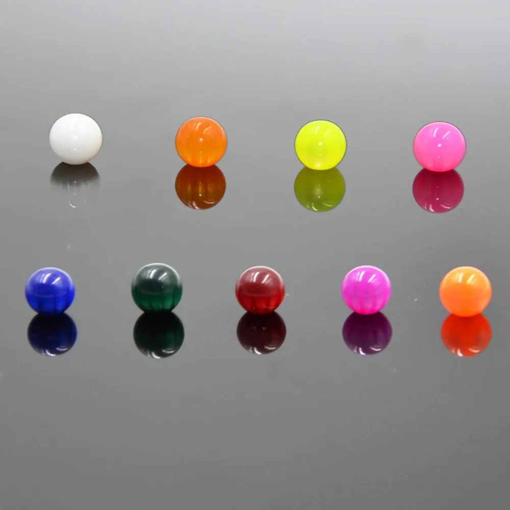 Showlove-8 Color Acrylic Opal Pearl Round Ball Replacement Bead Lip Eyebrow Tongue Earring Belly Body Piercing Jewelry 14g/16g