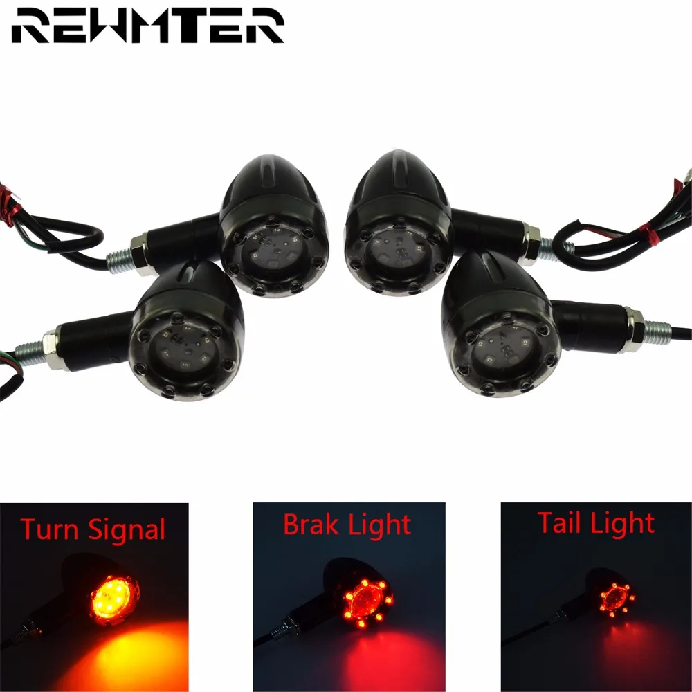 

Universal Motorcycle Flasher Turn Signal Light LED Indicators Brake Light Tail Light 4pcs For Harley Cafe Racer XL For Kawasaki