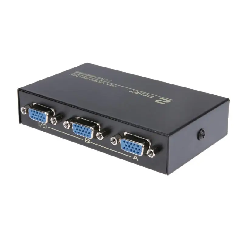 130MHz 1 to 2 Monitor Switch VGA Video Switch Splitter VGA Switcher Converter Adapter Box Connect 2 Monitors/PC to 1 Monitor