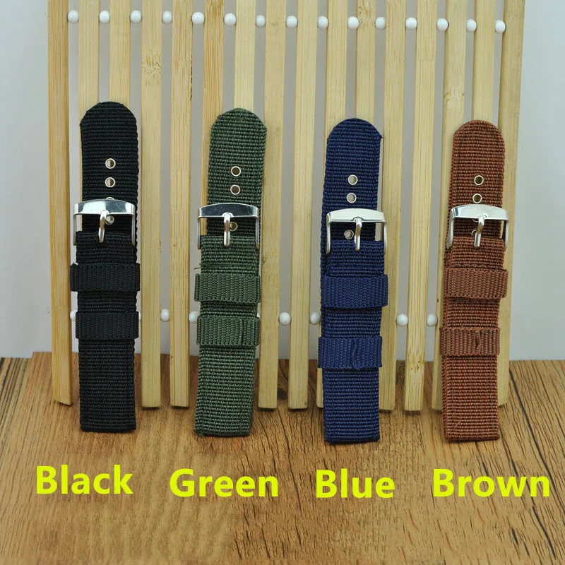 Nylon Mesh Watchbands Fashion Black Brown 20mm 22mm 24mm Womens Mens Sport Watch Band Strap Stainless Steel Buckle Accessories