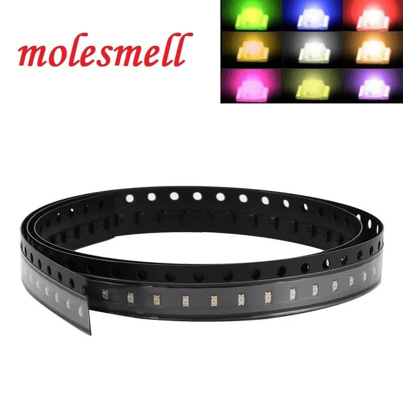

100pcs 0805 SMD SMT led Red Yellow Blue Green White Orange Purple Pink Warm white Water clear Super bright led light