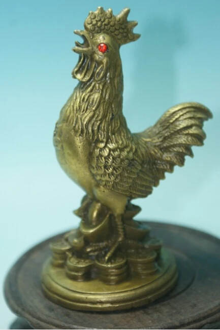 

Exquisite old China Copper Rooster statue design classic art collection and home decorations bronze factory outlets