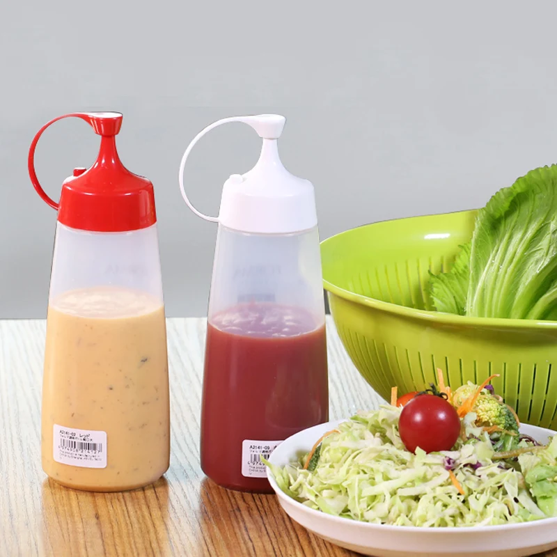 WALFOS Plastic Squeeze Bottle Salad Tomato Honey Oil Consumption Cream Seasoning Bottle Sauce Tip Mouth Sauce Bottle