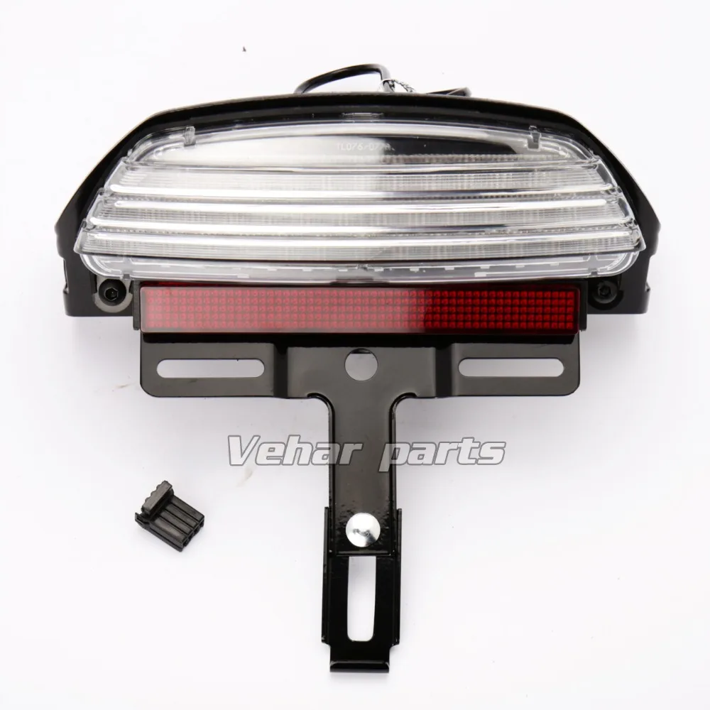 New White Tri-Bar Fender LED Tail Brake Light for Harley Softail 2006-2015 FXS Models