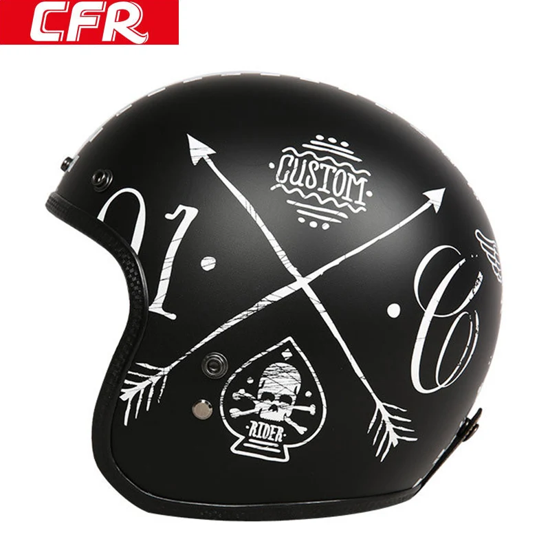 CFR retro fiberglass Jet helmet 3/4 open face motorbike helmet locomotive half-covered Moto Casco ECE approved