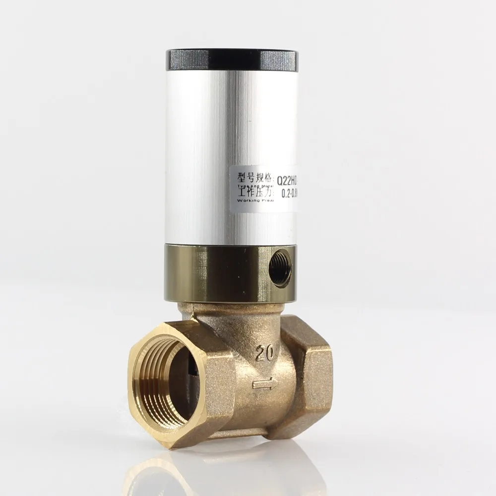 

Normally closed or open 2/2 way pneumatic brass water valve, Fluid air control valve Q22HD-15 to 50 Air oil valves 1/2" 3/4" 1"