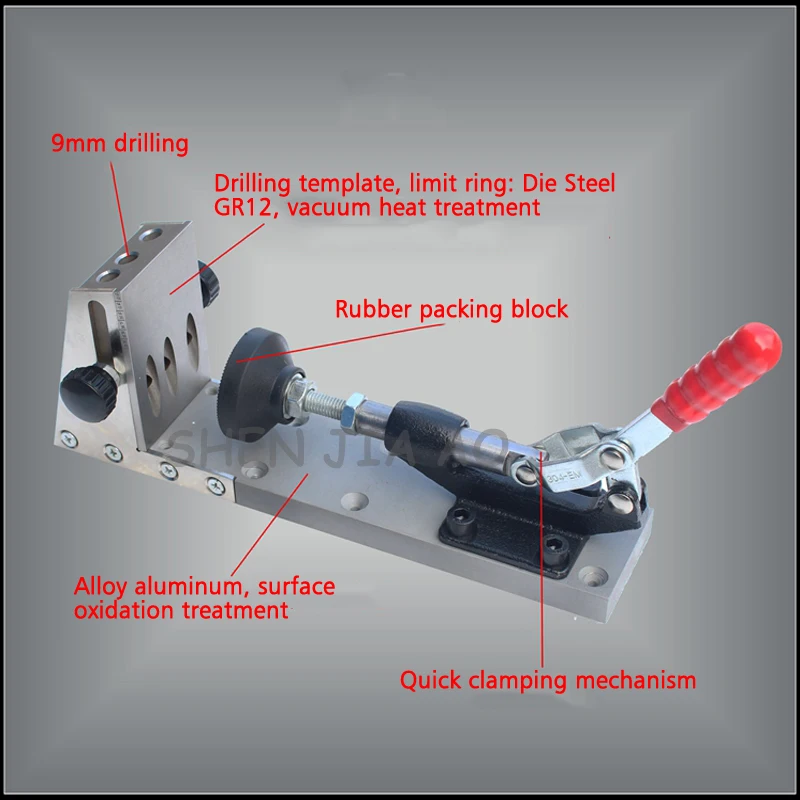 Woodworking inclined hole locator manual inclined hole clamp drill 9mm drilling inclined hole locator Woodworking drill tool