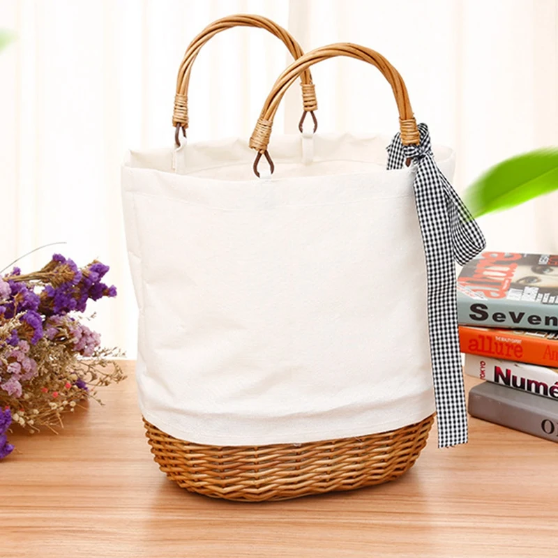 

Bag Waterproof Women Rattan Clutch Handbag Summer Beach Wicker Bag For Women Leisure Ladies Tote