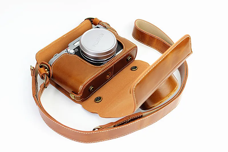 Luxury Camera Case Video Bag For Fujifilm FUJI X100 X100S X100T PU Leather Camera Bag With Strap Open battery design