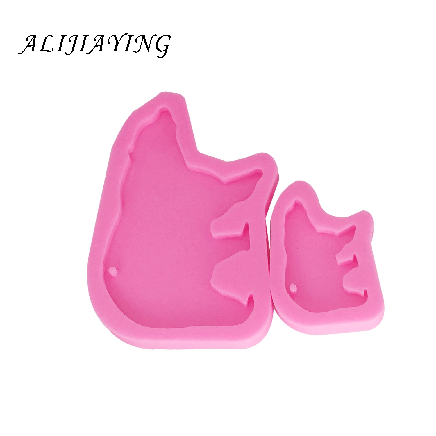 Shiny DIY Mother bear and baby bear shape silicone mold for keychains Resin Mold for 3D crafts tools DY0049