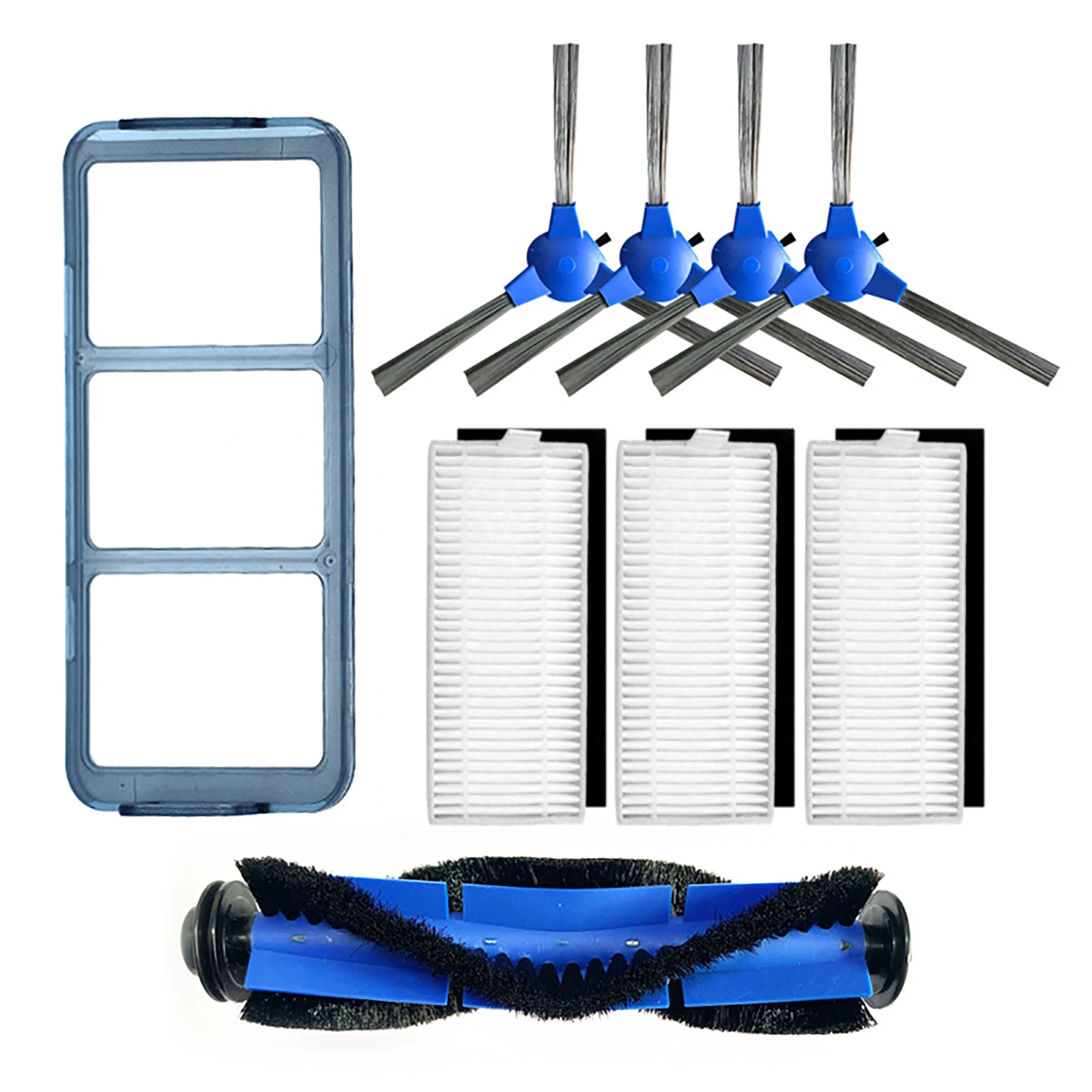 

1 main brush + 4 side brushes + 3 filters + 1 filtrator For RoboVac 11S & 30 Replacement Kit Set Dust Filter Side Brush