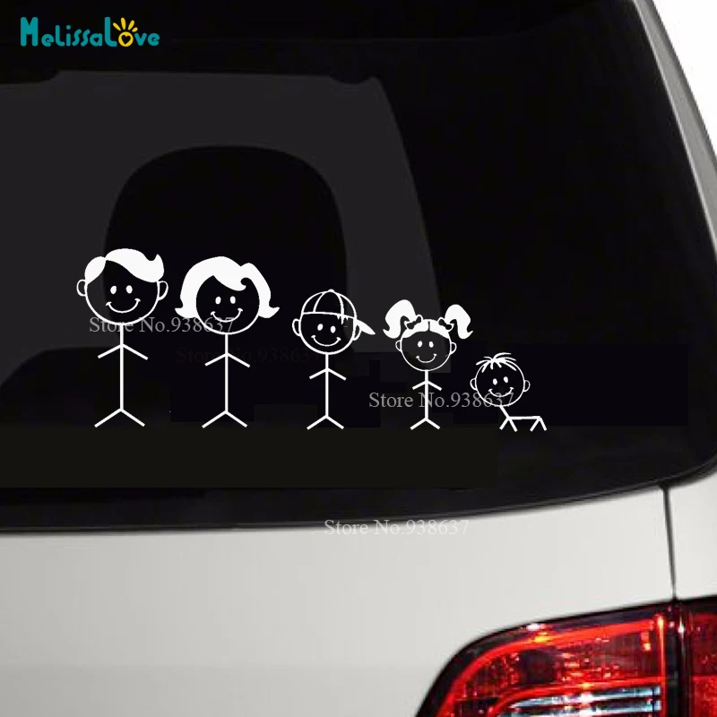 Happy Family Car Sticker Decal DIY Decor Bedroom Baby Room Funny Top Quality Rear Windshield Home Wall Sticker Waterproof ZP132