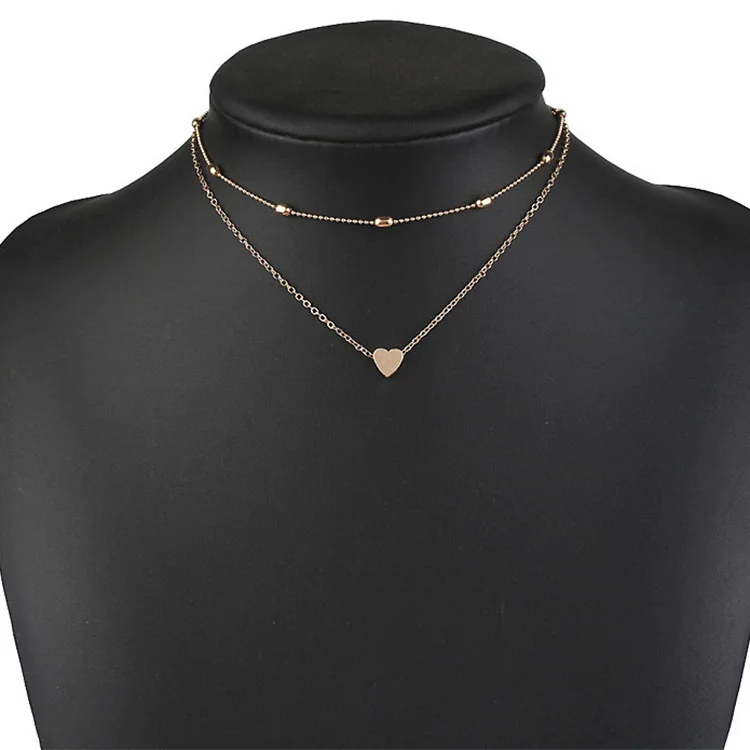 New Fashion Simple Tide Female Street Shooting Decoration Love Multi-layer Clavicle Necklace Elegant Necklace