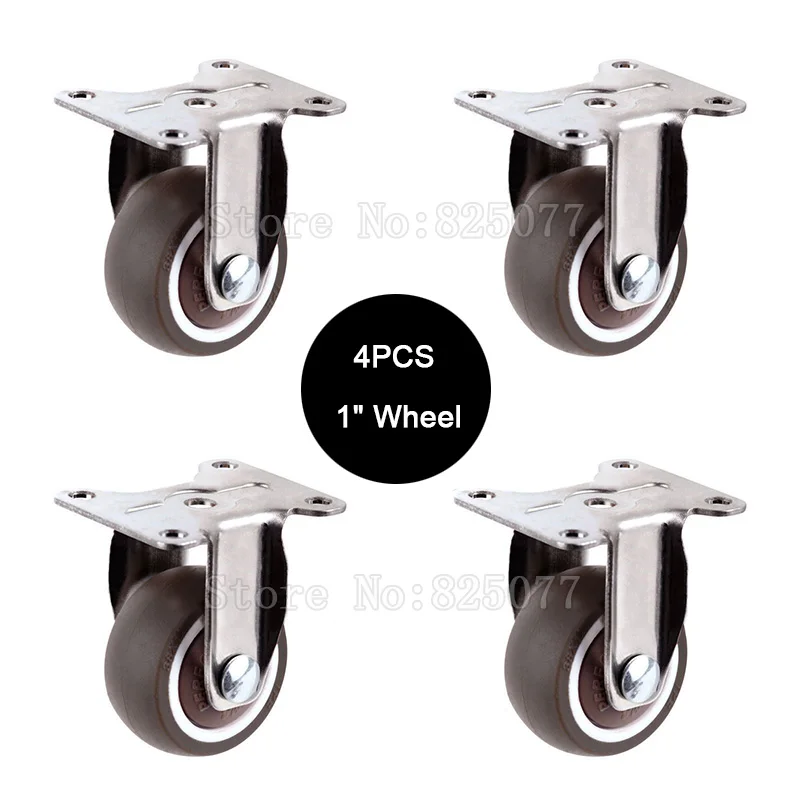 

4PCS Mute directional wheel size 1inch/25mm mini lightweight casters bear 20kg/pcs,For bookcase drawer Flower racks JF1565