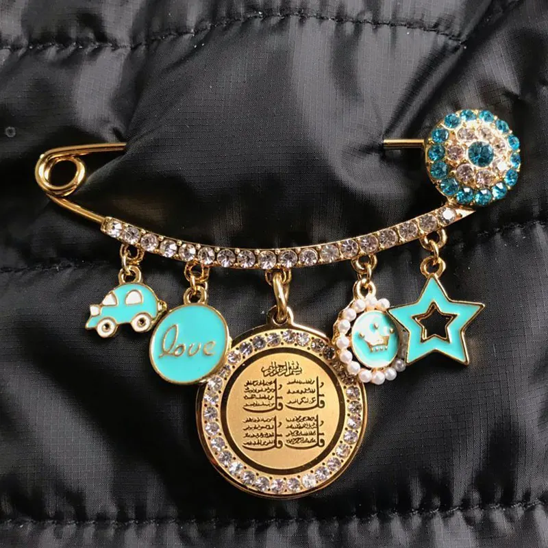 ZKD muslim islam Allah four Qul suras Stainless Steel Pin brooch  Baby Pin