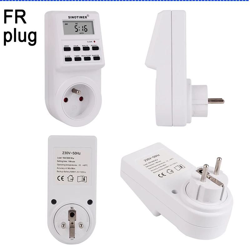 EU UK US FR BR Plug Digital Weekly Programmable Electrical Wall Plug-in Power Socket Timer Switch Outlet Time Clock 220V 110V AC