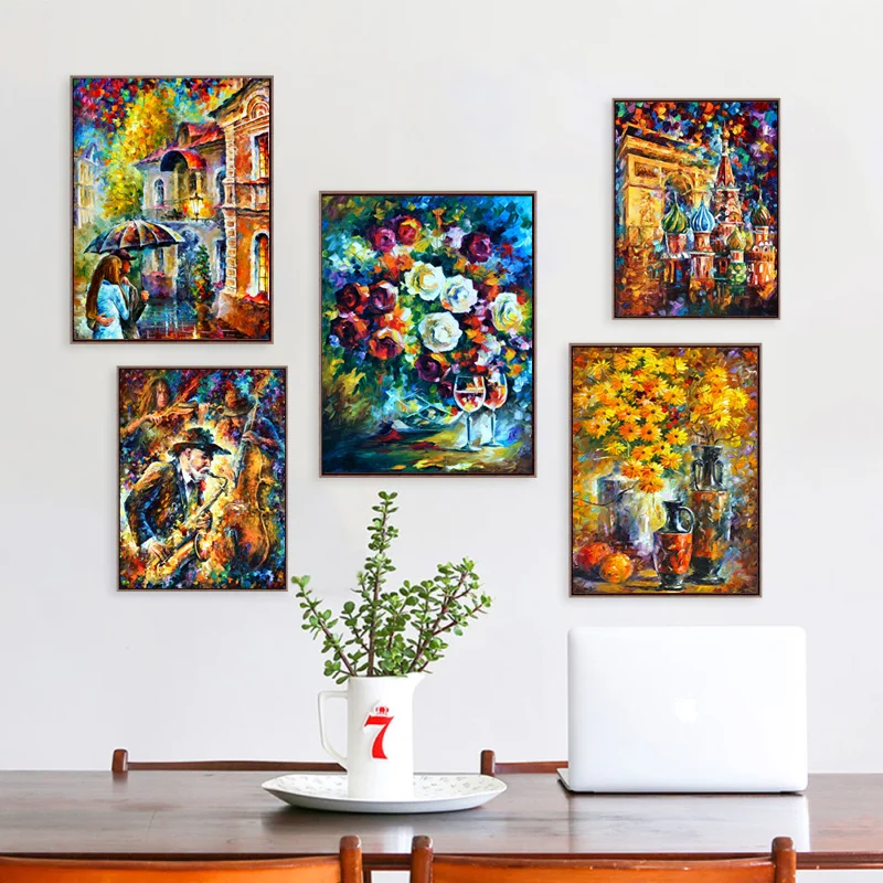 

Abstract Streetscape Multicolour Unframed HD Printed Painting Canvas Art Home Decor Wall Pictures for Living Room 12x16Inch