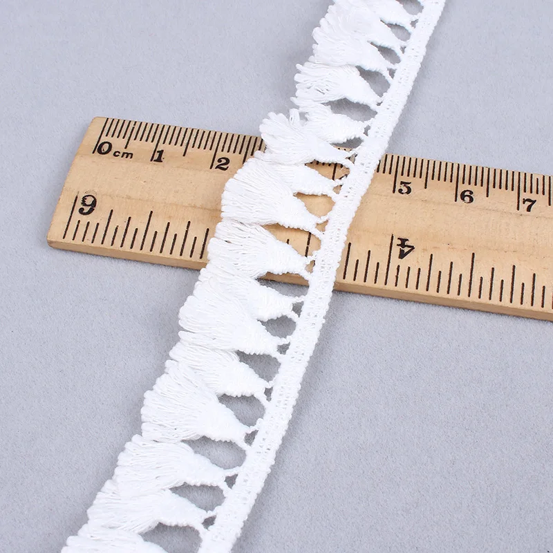 2cm 5yards/lot Tassel Lace Trims Fringe Ribbon Tape DIY Handmade Fabric Accessories Sewing Curtain Dress Edge Wrapping Wedding