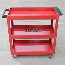 Three Layer Tool Car Hand Push Maintenance and Assembly of Mobile Maintenance Hardware Functional Cabinet Shelf