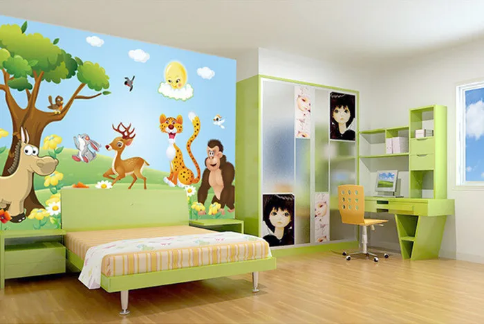 Custom 3D murals,lovely cartoon animals papel de parede, school restaurant living room sofa tv wall children's bedroom wallpaper