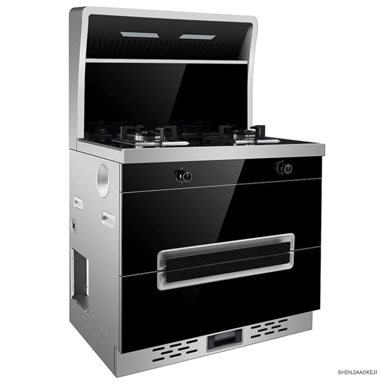 موقد غاز كوكتوب من الفولاذ المقاوم للصدأ + آلة دخان لامبلاك متعددة الوظائف التنظيف التلقائي طنجرة مطبخ متكاملة 220 فولت