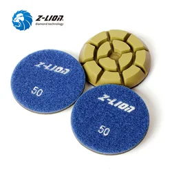 Z-LION Diamond Floor Polishing Pads 3 Inch 2pcs/3pcs Grinding Disc For Marble Stone 10mm Thickness Wet Polishing Wheel