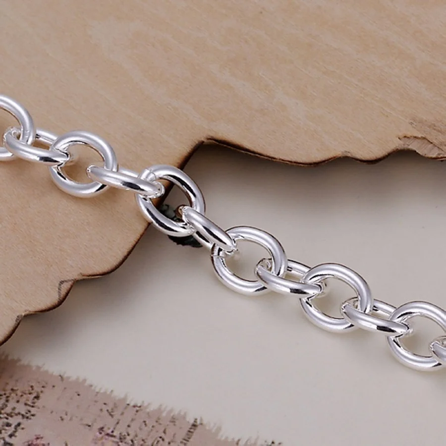 fashion hot sale Chain men women Silver color Jewelry High quality Bracelet factory price free shipping , H089